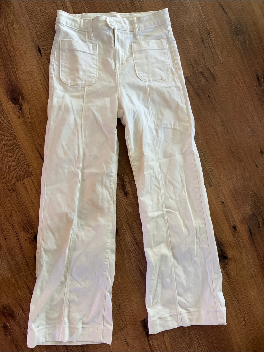 LC Lauren Conrad White Wide-Leg Crop Jeans